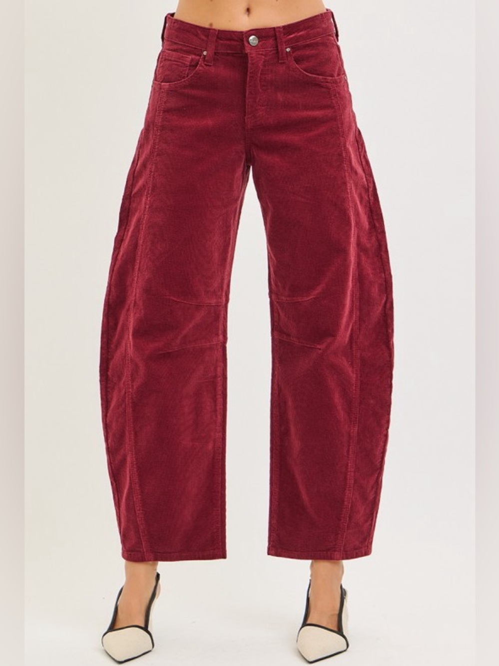 020- Risen Slouchy Ankle Barrel Corduroy Pants - Size 32 - Picture 2 of 4